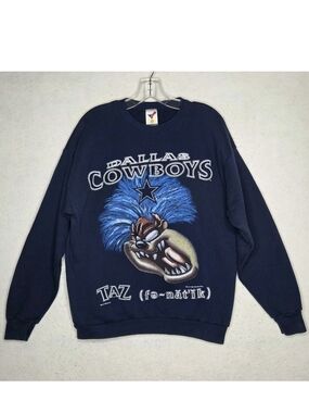 VTG 90s Dallas Cowboys Taz  Tasmanian Devil Sweatshirt Lrg Football Looney Toon